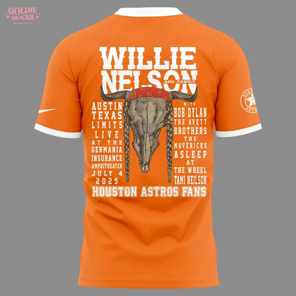 Houston Astros x Willie Nelson's Tour 2025 T-Shirt Houston Astros x Willie Nelson's Tour 2025 T-Shirt