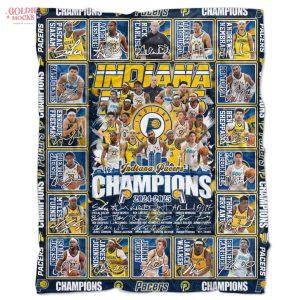 Indiana Pacers Champions 2024-2025 Premium Edition Fleece Blanket