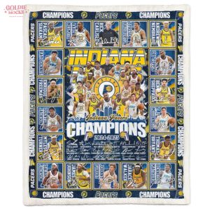 Indiana Pacers Champions 2024-2025 Premium Edition Fleece Blanket