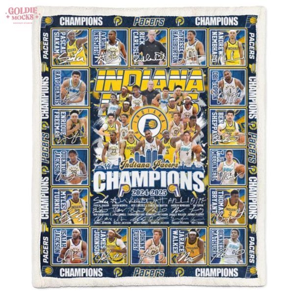 Indiana Pacers Champions 2024-2025 Premium Edition Fleece Blanket