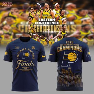 Indiana Pacers Champions 2025 Eastern Conference Blue T-Shirt