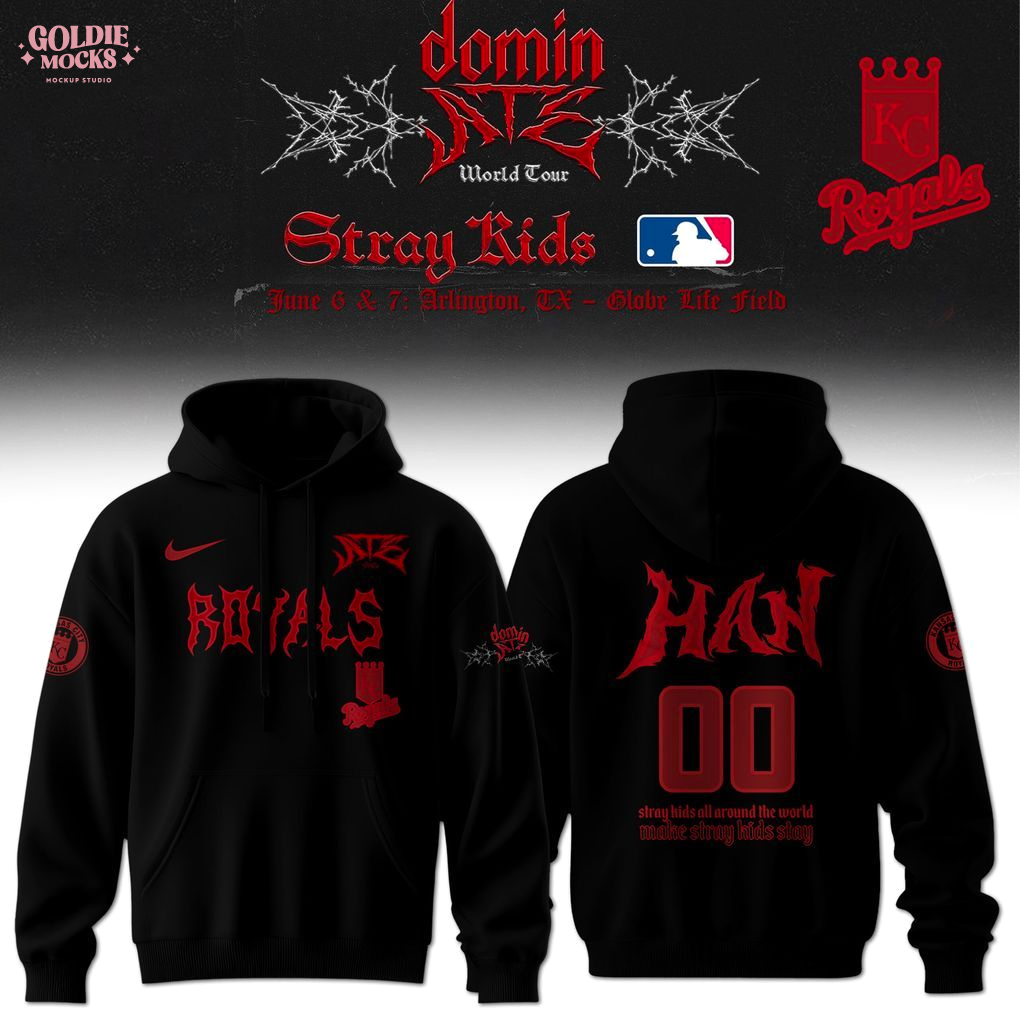 Kansas City Royals x Stray Kids Dominate World Tour 2025 All Team Hoodie Kansas City Royals x Stray Kids Dominate World Tour 2025 All Team Hoodie