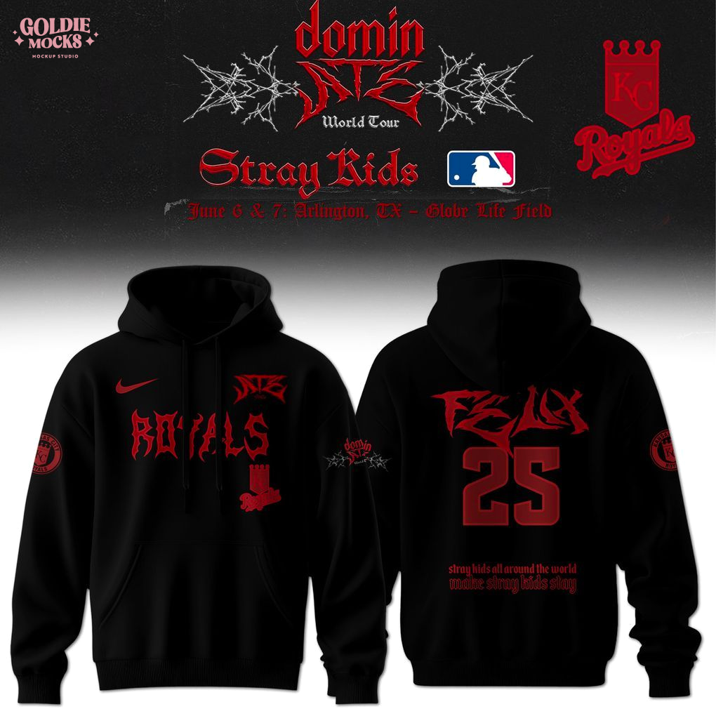 Kansas City Royals x Stray Kids Dominate World Tour 2025 All Team Hoodie Kansas City Royals x Stray Kids Dominate World Tour 2025 All Team Hoodie