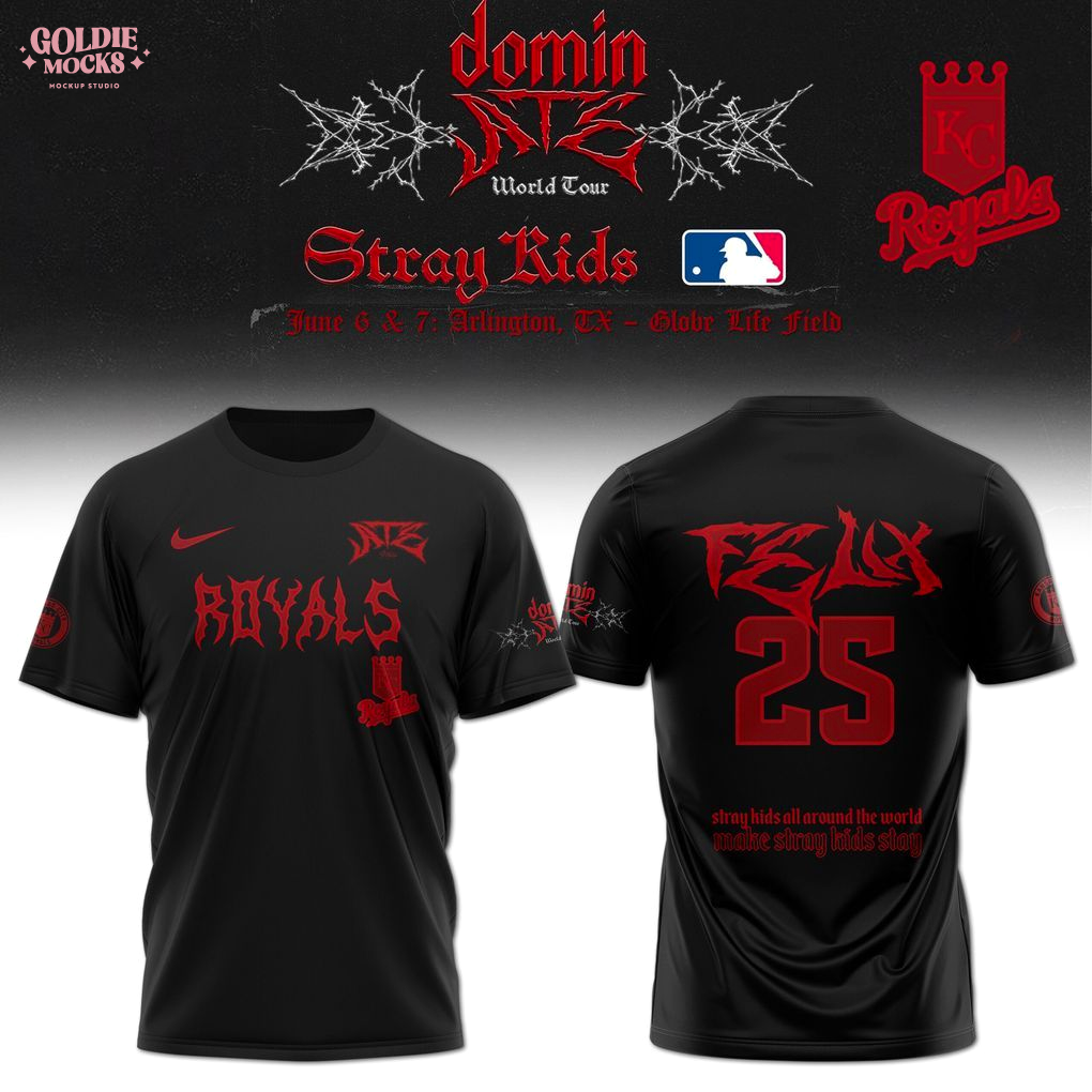 Kansas City Royals x Stray Kids Dominate World Tour 2025 All Team T-Shirt Kansas City Royals x Stray Kids Dominate World Tour 2025 All Team T-Shirt