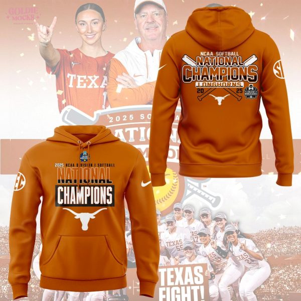 Longhorns 2025 NCAA Softball Champions Orange Hoodie