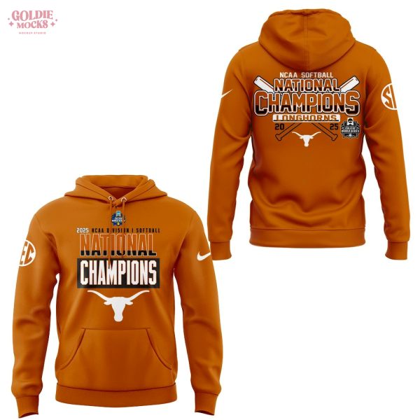 Longhorns 2025 NCAA Softball Champions Orange Hoodie