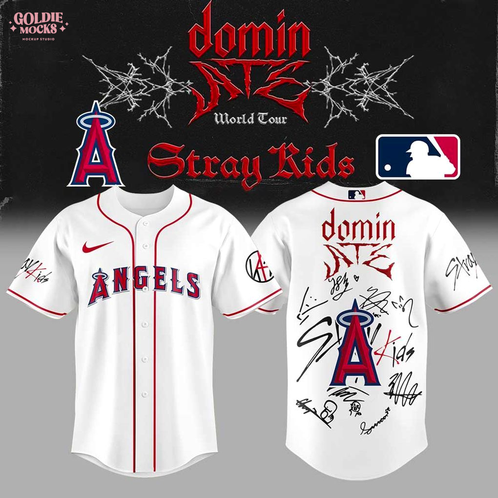 Los Angeles Angels x Stray Kids ATE Tour Signature All Team For Fans 2025 Jersey Los Angeles Angels x Stray Kids ATE Tour Signature All Team For Fans 2025 Jersey