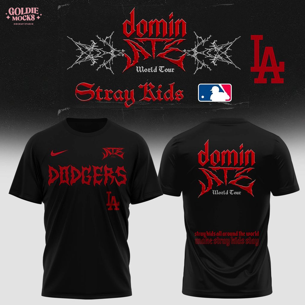 Los Angeles Dodgers x Stray Kids Dominate World Tour 2025 All Team T-Shirt Los Angeles Dodgers x Stray Kids Dominate World Tour 2025 All Team T-Shirt