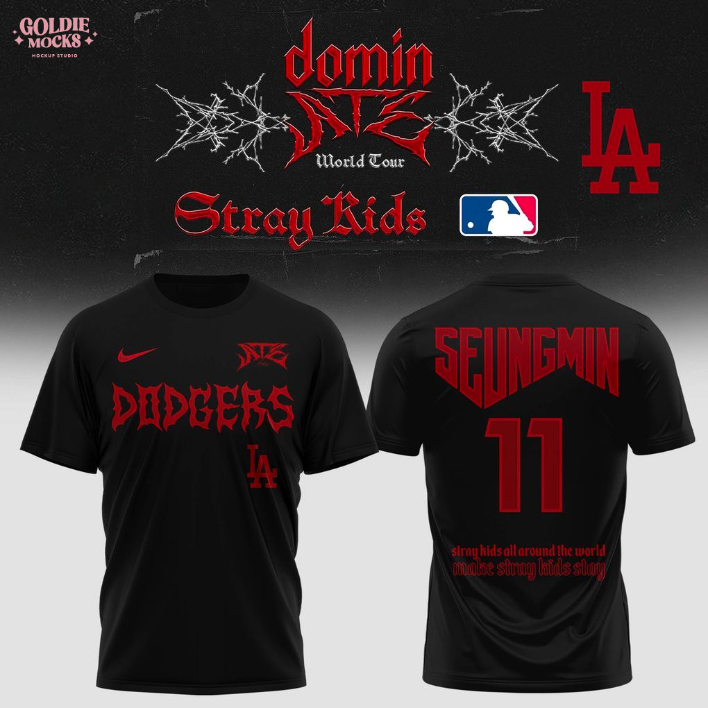 Los Angeles Dodgers x Stray Kids Dominate World Tour 2025 All Team T-Shirt Los Angeles Dodgers x Stray Kids Dominate World Tour 2025 All Team T-Shirt