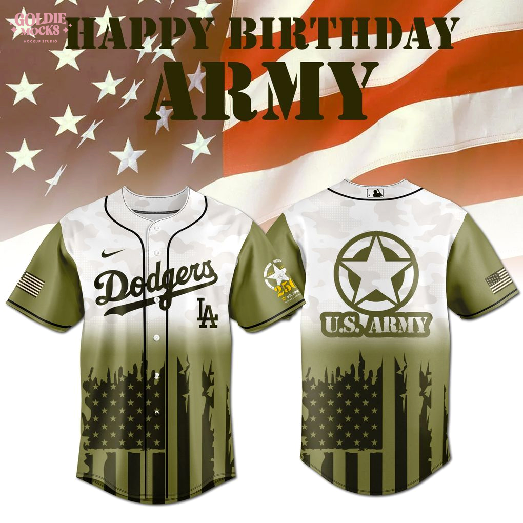 Los Angeles Dodgers x US Army Happy Birthday 250th Anniversary 2025 Jersey Los Angeles Dodgers x US Army Happy Birthday 250th Anniversary 2025 Jersey