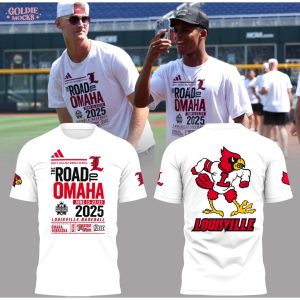 Louisville Cardinals The Road To Omaha 2025 White T-Shirt