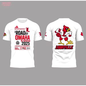 Louisville Cardinals The Road To Omaha 2025 White T-Shirt