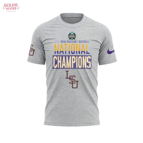 LSU 2025 NCAA Baseball Champions Grey Shirt