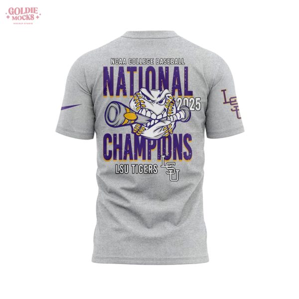 LSU 2025 NCAA Baseball Champions Grey Shirt