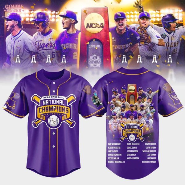 LSU 2025 NCAA Baseball College World Series Champions Fans Jersey