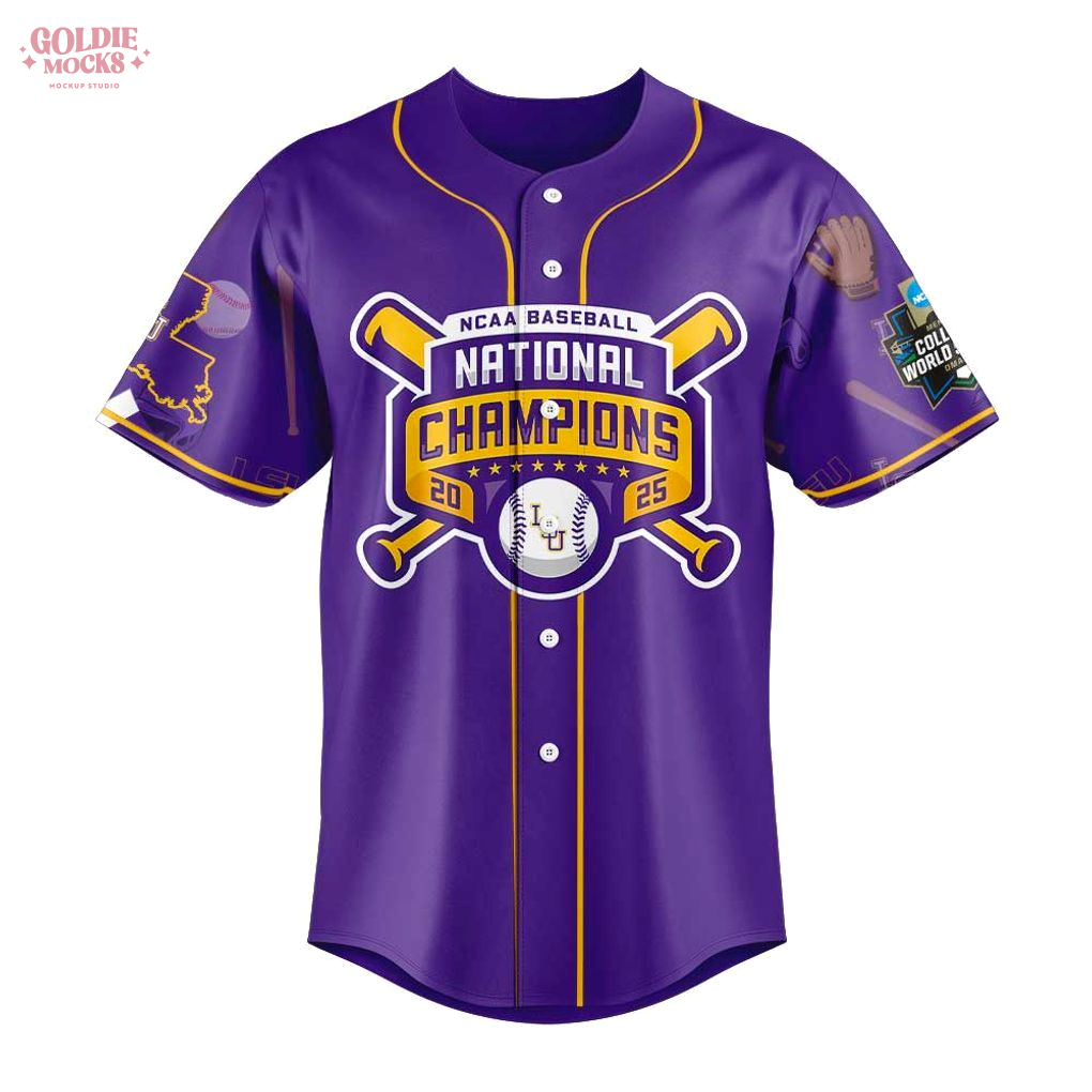 LSU 2025 NCAA Baseball College World Series Champions Fans Jersey LSU 2025 NCAA Baseball College World Series Champions Fans Jersey