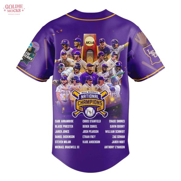 LSU 2025 NCAA Baseball College World Series Champions Fans Jersey