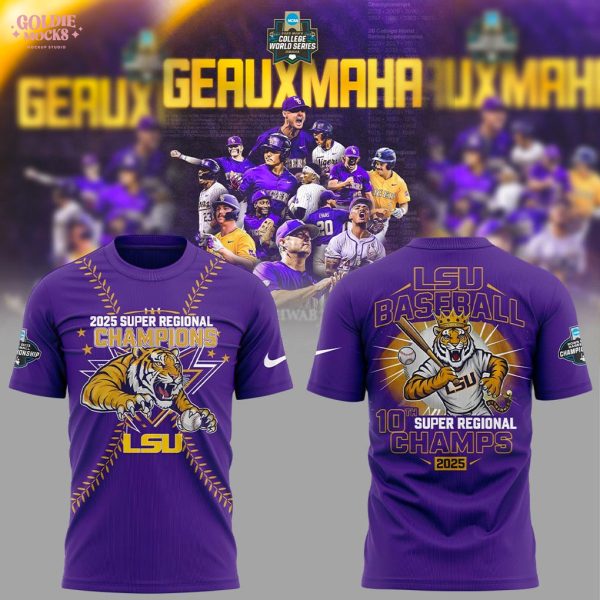 LSU Baseball are 2025 Super Regional Champions Purple T-Shirt