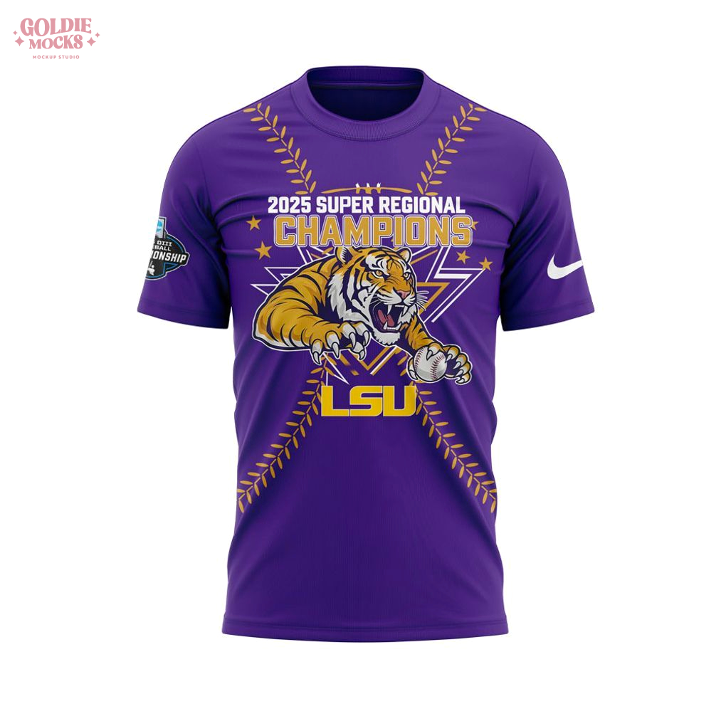 LSU Baseball are 2025 Super Regional Champions Purple T-Shirt LSU Baseball are 2025 Super Regional Champions Purple T-Shirt