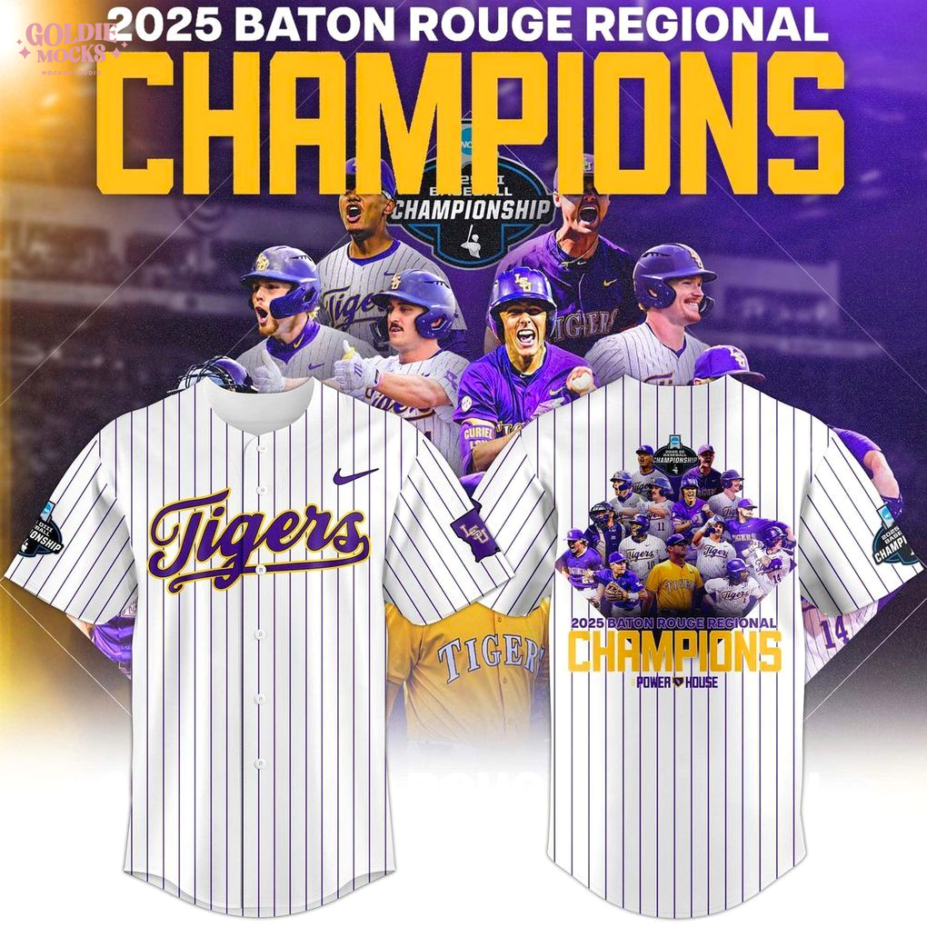 LSU Tigers Baseball 2025 Baton Rouge Regional Champions Jersey LSU Tigers Baseball 2025 Baton Rouge Regional Champions Jersey
