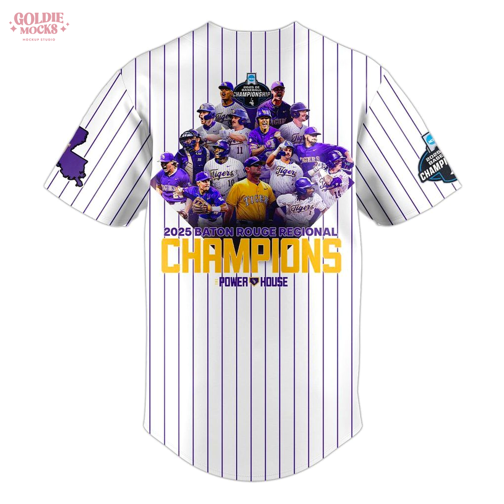 LSU Tigers Baseball 2025 Baton Rouge Regional Champions Jersey LSU Tigers Baseball 2025 Baton Rouge Regional Champions Jersey