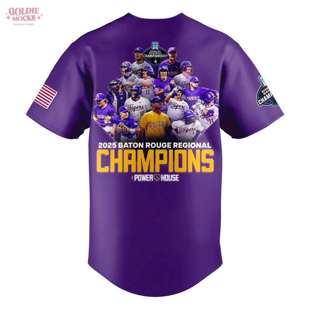 LSU Tigers Baton Rouge Regional 2025 Champions Special Baseball Jersey LSU Tigers Baton Rouge Regional 2025 Champions Special Baseball Jersey