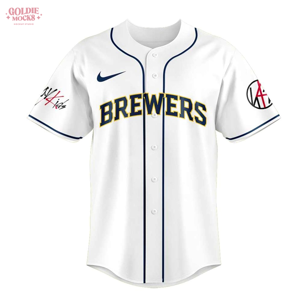 Milwaukee Brewers x Stray Kids ATE Tour Signature All Team For Fans 2025 Jersey Milwaukee Brewers x Stray Kids ATE Tour Signature All Team For Fans 2025 Jersey