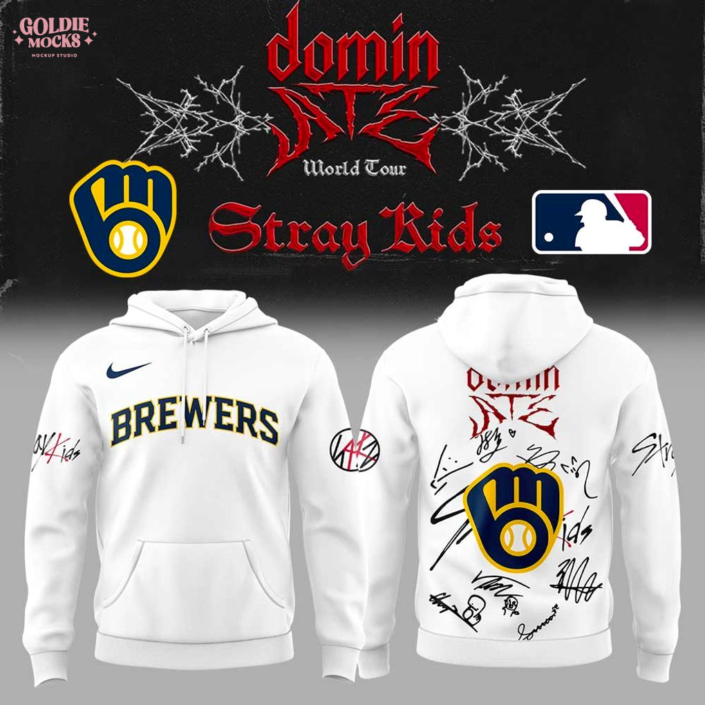 Milwaukee Brewers x Stray Kids ATE Tour Signature All Team Special 2025 Hoodie Milwaukee Brewers x Stray Kids ATE Tour Signature All Team Special 2025 Hoodie