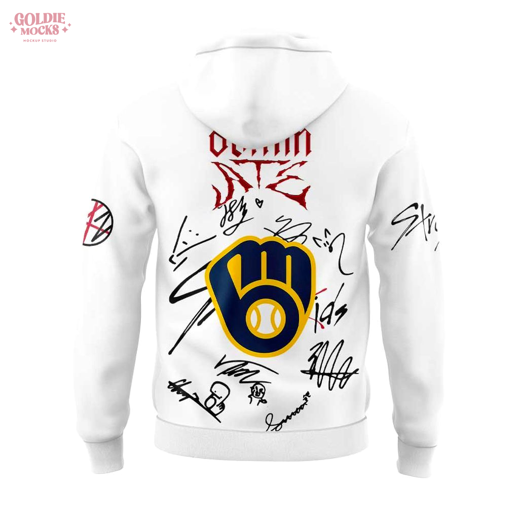 Milwaukee Brewers x Stray Kids ATE Tour Signature All Team Special 2025 Hoodie Milwaukee Brewers x Stray Kids ATE Tour Signature All Team Special 2025 Hoodie