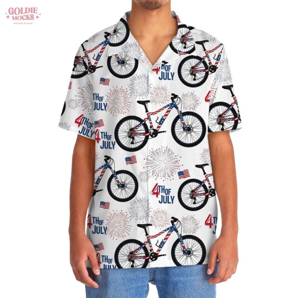 Mountain Bike Independence Day 2025 Hawaiian Shirt