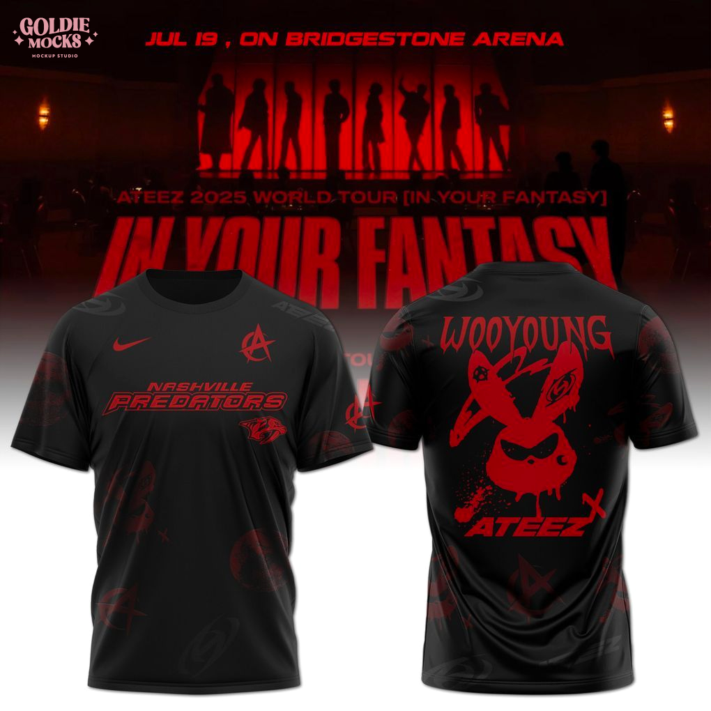 Nashville Predators x Ateez 2025 World Tour In Your Fantasy Special Shirt Nashville Predators x Ateez 2025 World Tour In Your Fantasy Special Shirt