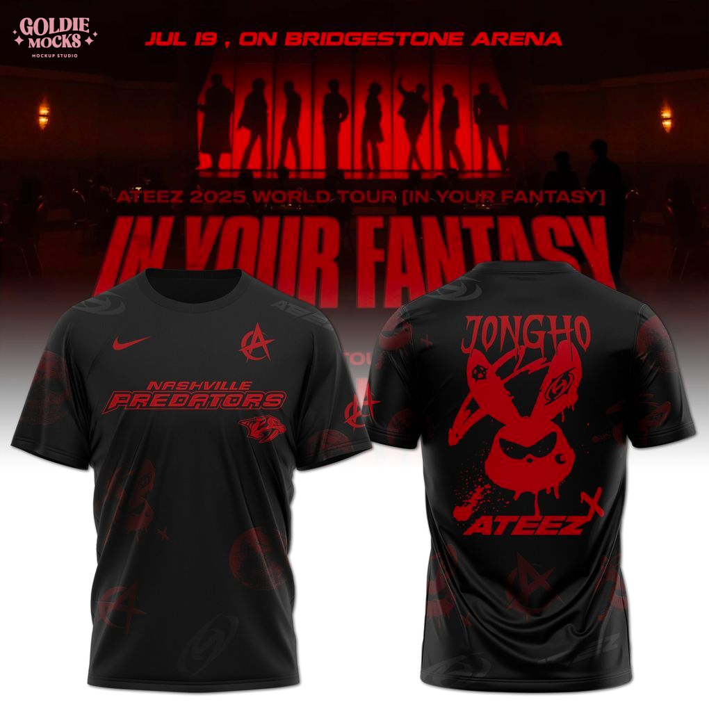 Nashville Predators x Ateez 2025 World Tour In Your Fantasy Special Shirt Nashville Predators x Ateez 2025 World Tour In Your Fantasy Special Shirt