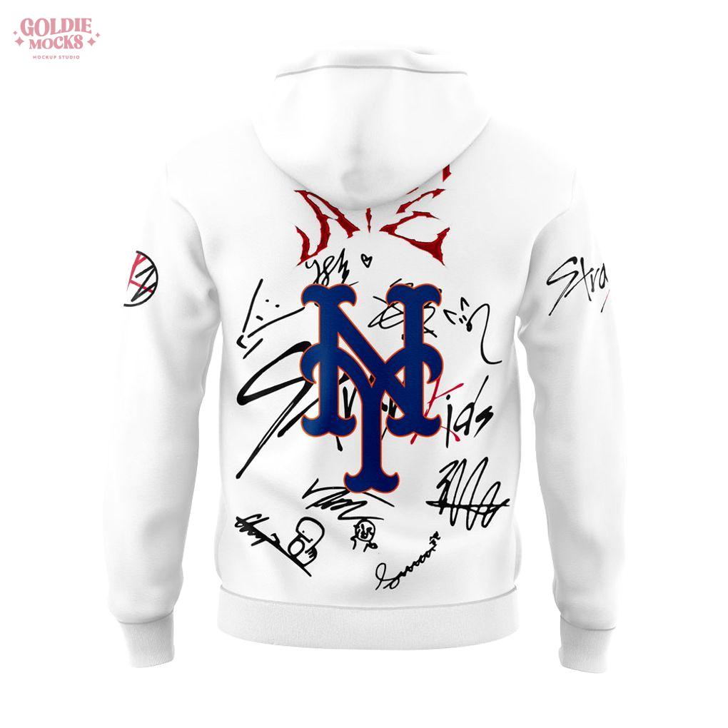 New York Mets x ATE Show Signature All Team 2025 White Hoodie New York Mets x ATE Show Signature All Team 2025 White Hoodie