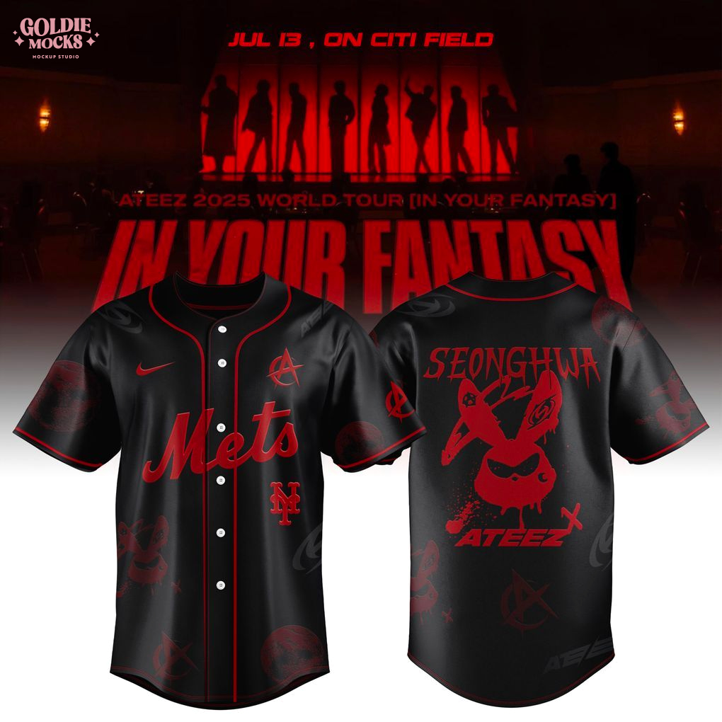 New York Mets x Ateez 2025 World Tour In Your Fantasy Black Jersey New York Mets x Ateez 2025 World Tour In Your Fantasy Black Jersey