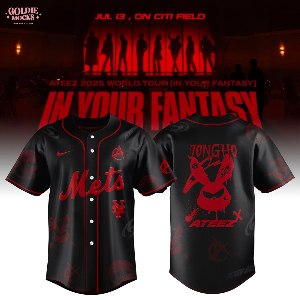 New York Mets x Ateez 2025 World Tour In Your Fantasy Black Jersey New York Mets x Ateez 2025 World Tour In Your Fantasy Black Jersey