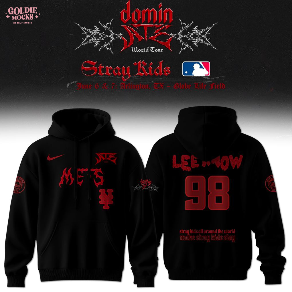 New York Mets x Stray Kids Dominate World Tour 2025 All Team Hoodie New York Mets x Stray Kids Dominate World Tour 2025 All Team Hoodie