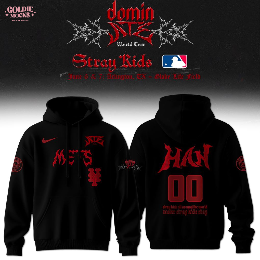New York Mets x Stray Kids Dominate World Tour 2025 All Team Hoodie New York Mets x Stray Kids Dominate World Tour 2025 All Team Hoodie