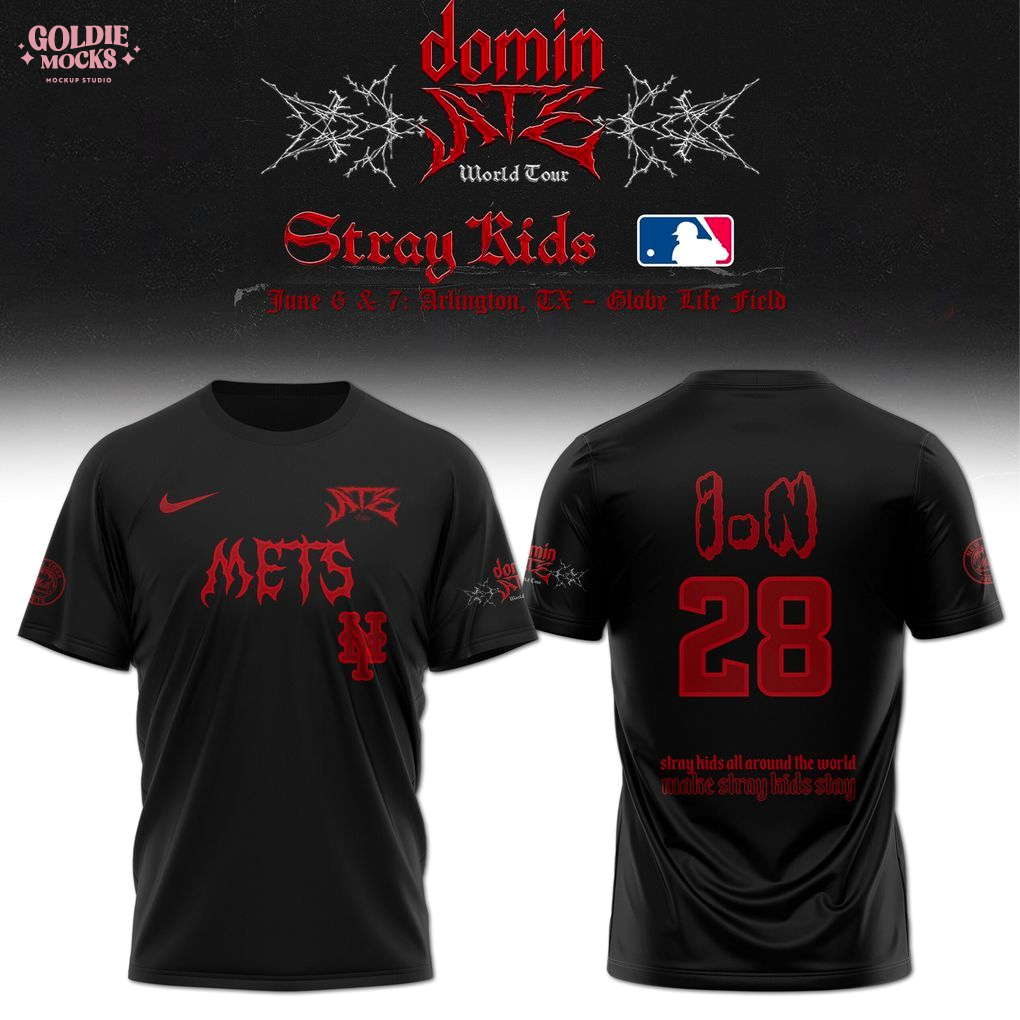 New York Mets x Stray Kids Dominate World Tour 2025 All Team T-Shirt New York Mets x Stray Kids Dominate World Tour 2025 All Team T-Shirt