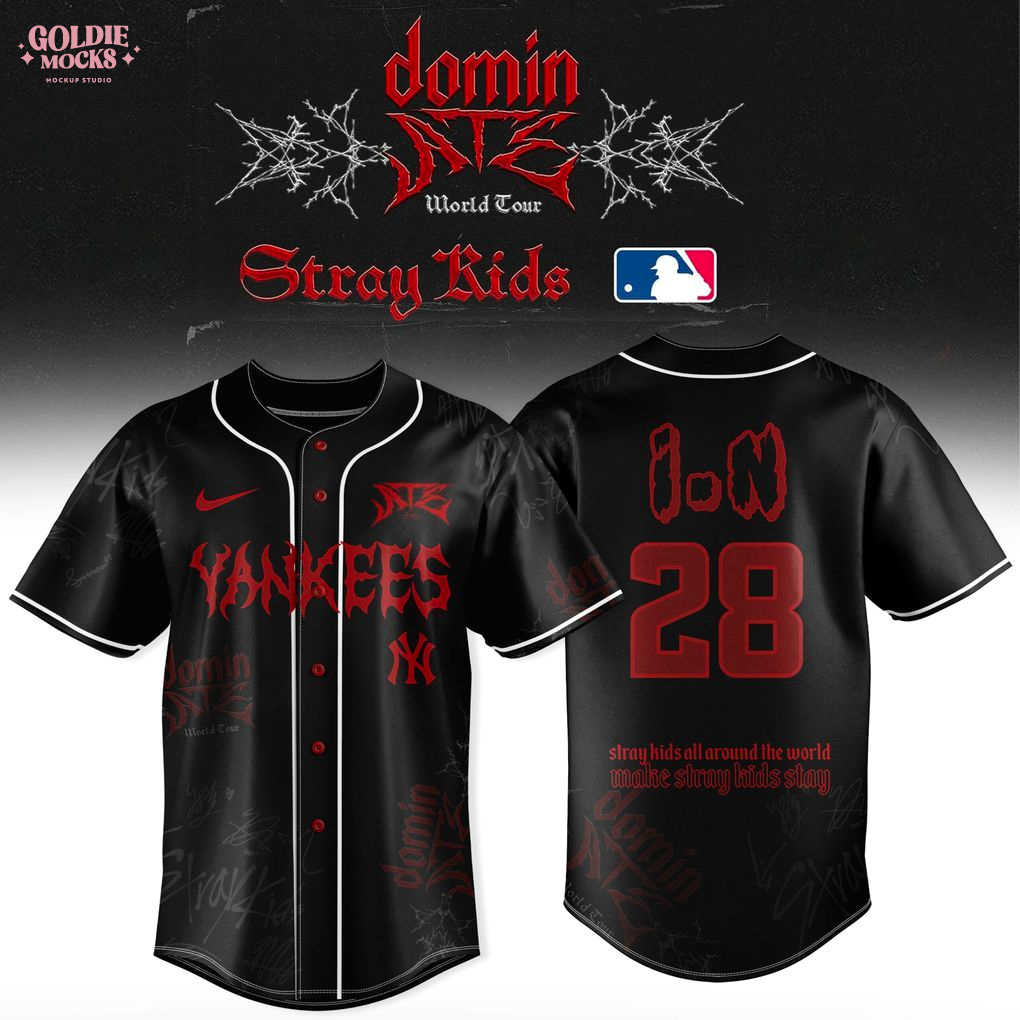 New York Yankees x Stray Kids Dominate World Tour 2025 All Team Jersey New York Yankees x Stray Kids Dominate World Tour 2025 All Team Jersey