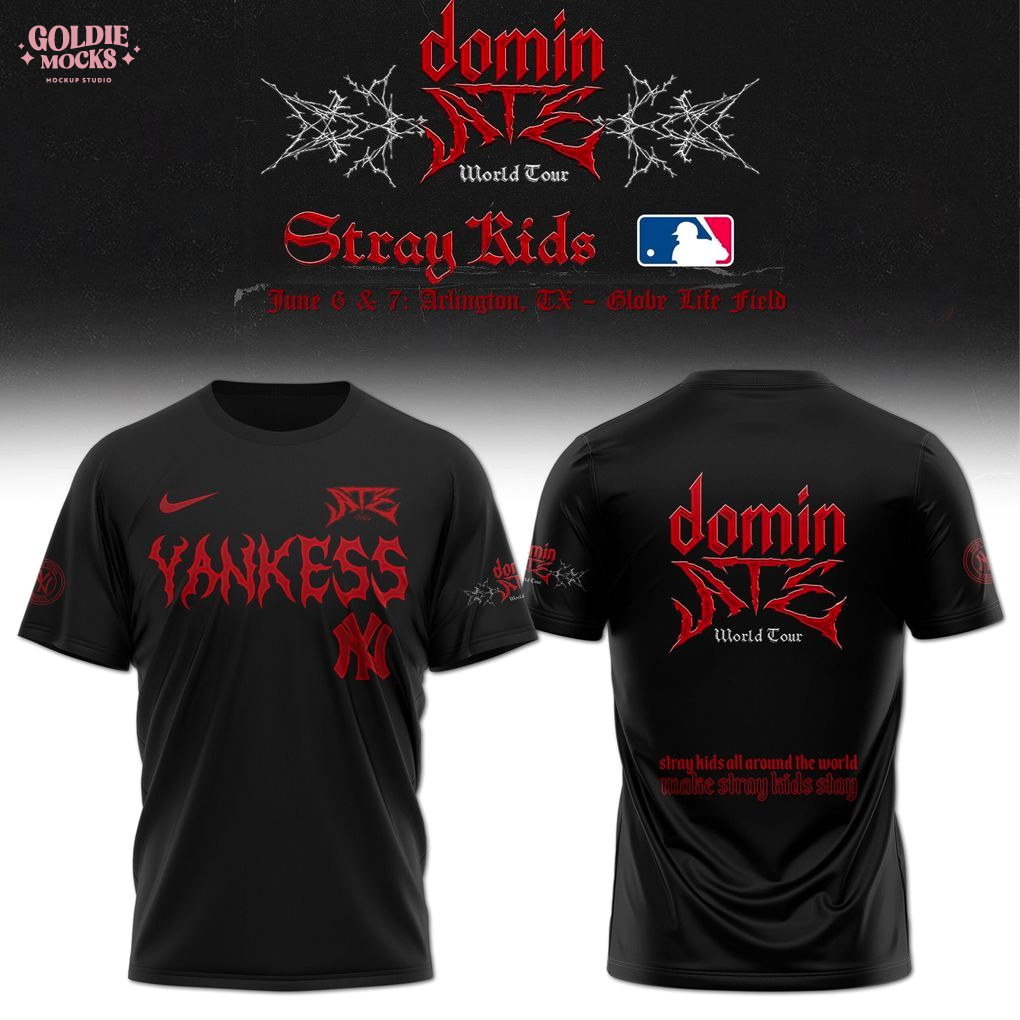 New York Yankees x Stray Kids Dominate World Tour 2025 All Team T-Shirt New York Yankees x Stray Kids Dominate World Tour 2025 All Team T-Shirt