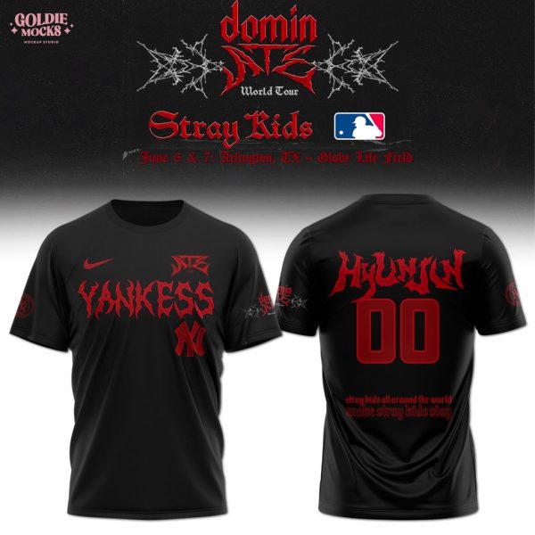 New York Yankees x Stray Kids Dominate World Tour 2025 All Team T-Shirt