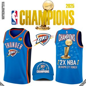 OKC Thunder Champions National Basketball 2025 Basketball Jersey