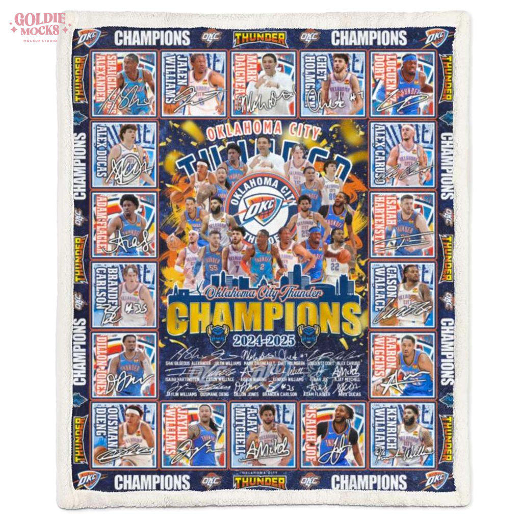 Oklahoma City Thunder 2025 Champions Limited Fleece Blanket Oklahoma City Thunder 2025 Champions Limited Fleece Blanket