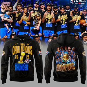 Oklahoma City Thunder 2025 Finals Champions Black Hoodie