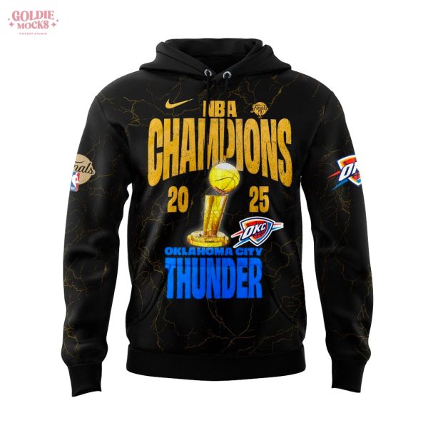Oklahoma City Thunder 2025 Finals Champions Black Hoodie