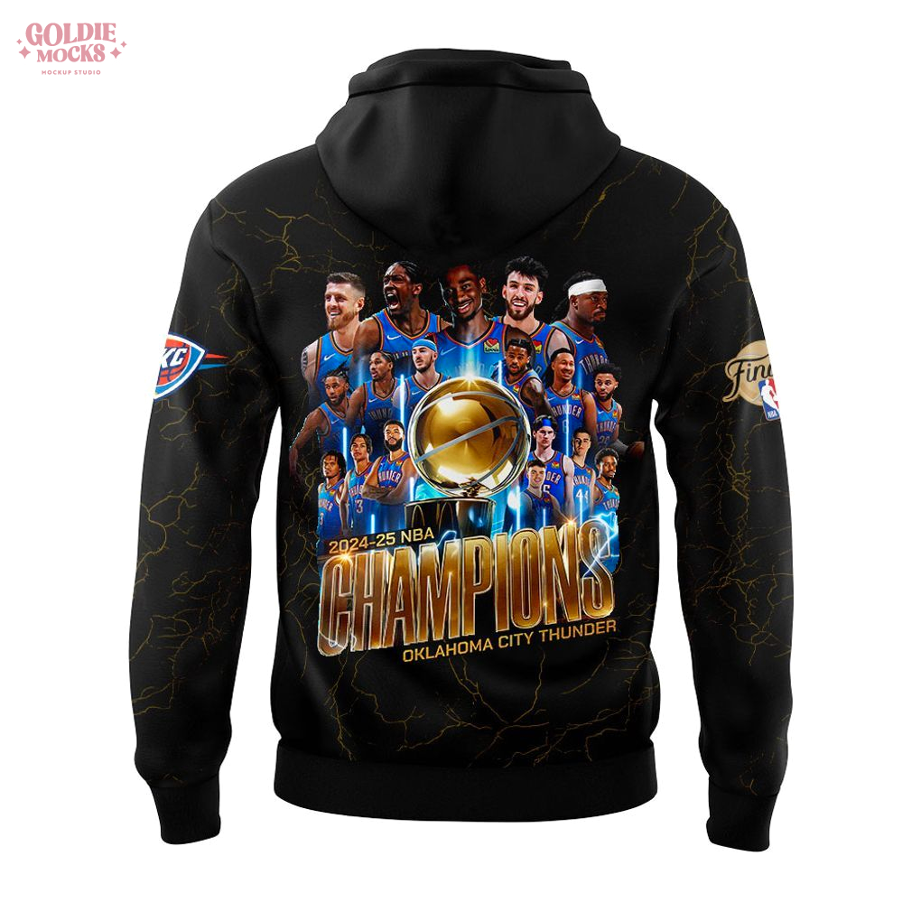 Oklahoma City Thunder 2025 Finals Champions Black Hoodie Oklahoma City Thunder 2025 Finals Champions Black Hoodie