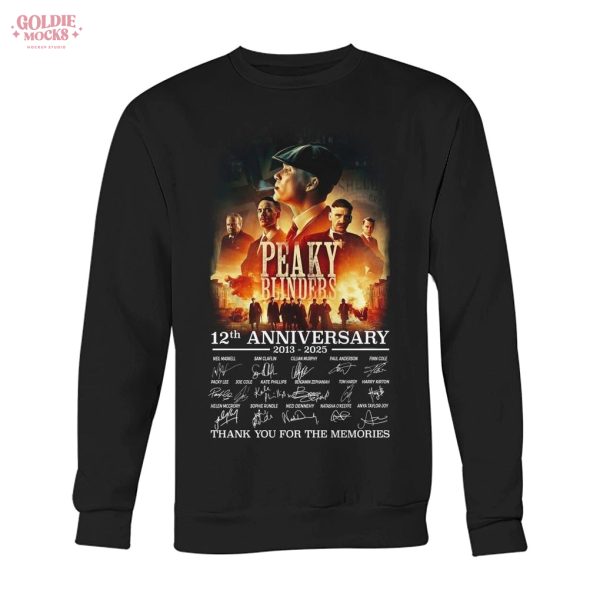 Peaky Blinders 12 Anniversary 2013-2025 Thank You For Memories T-Shirt