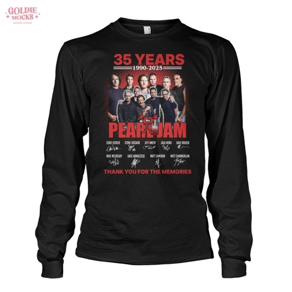 Pearl Jam 35 Years 2025 Thank You For The Memories T-Shirt