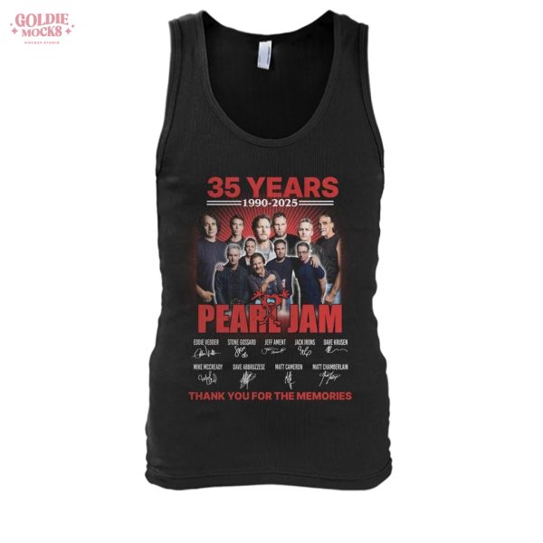 Pearl Jam 35 Years 2025 Thank You For The Memories T-Shirt