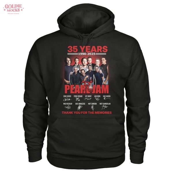 Pearl Jam 35 Years 2025 Thank You For The Memories T-Shirt
